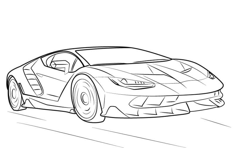 Desenho de Lamborghini Grátis para Crianças para Colorir e Pintar