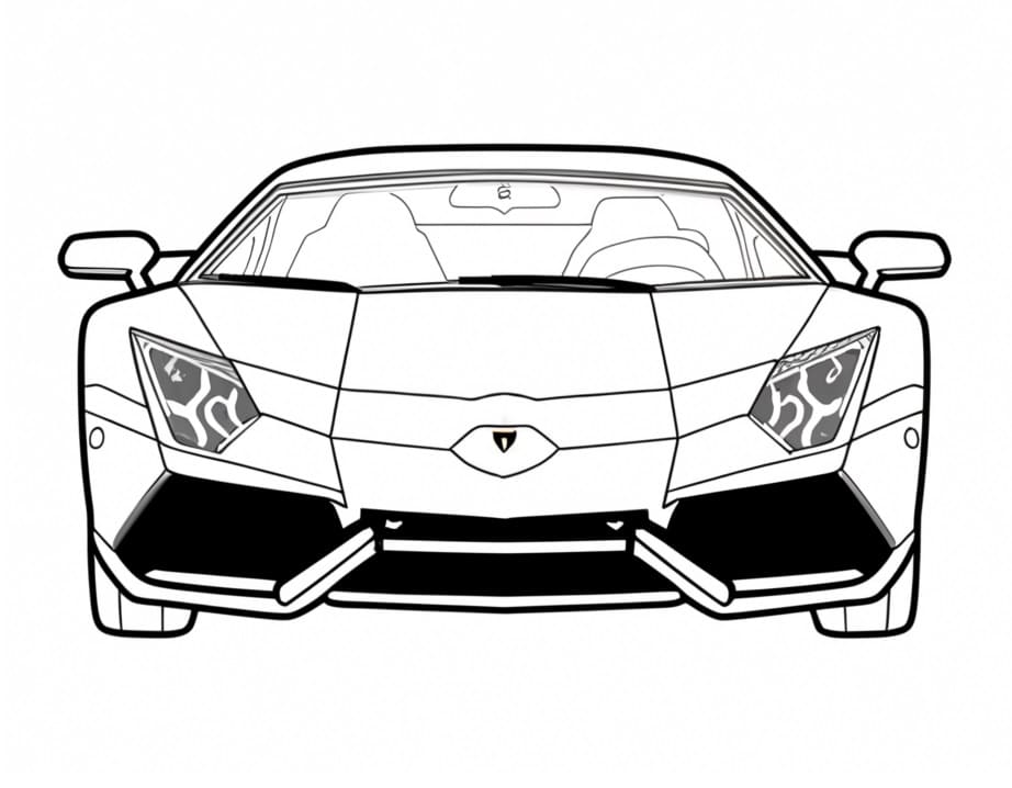 Desenho de Lamborghini Imprimivel Grátis para Crianças para Colorir e Pintar