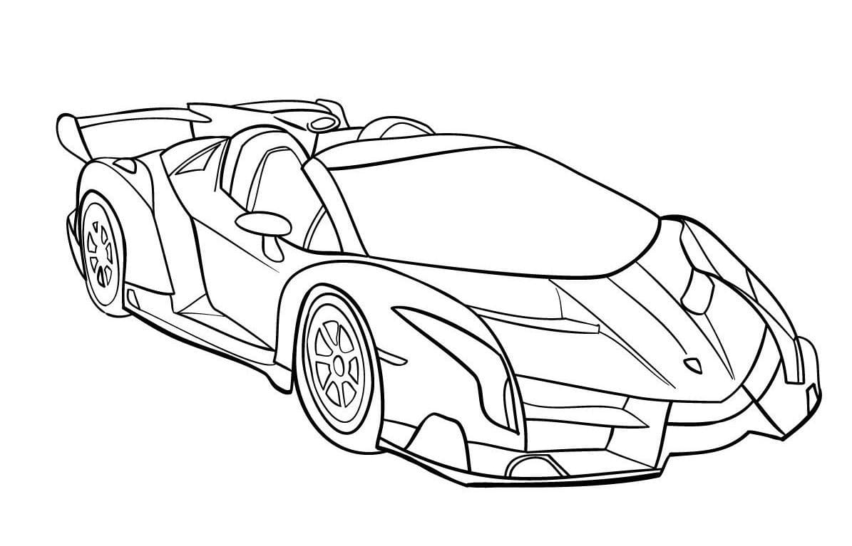 Desenho de Lamborghini Imprimivel Grátis para Colorir e Pintar