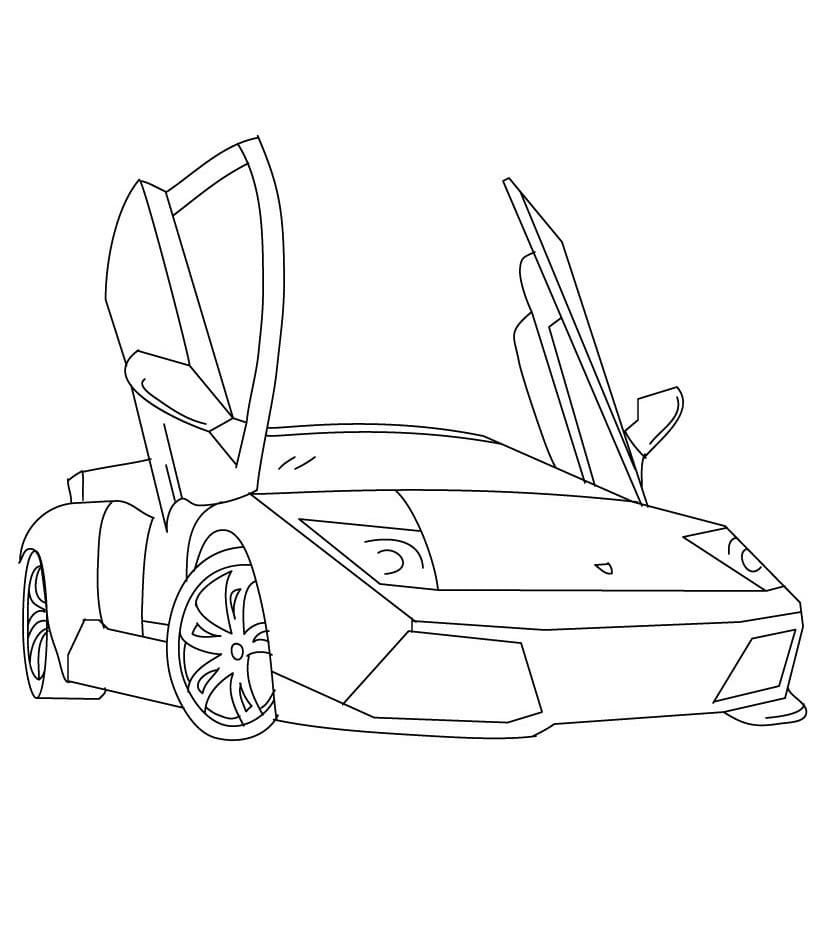 Desenho de Lamborghini Imprimivel para Colorir e Pintar