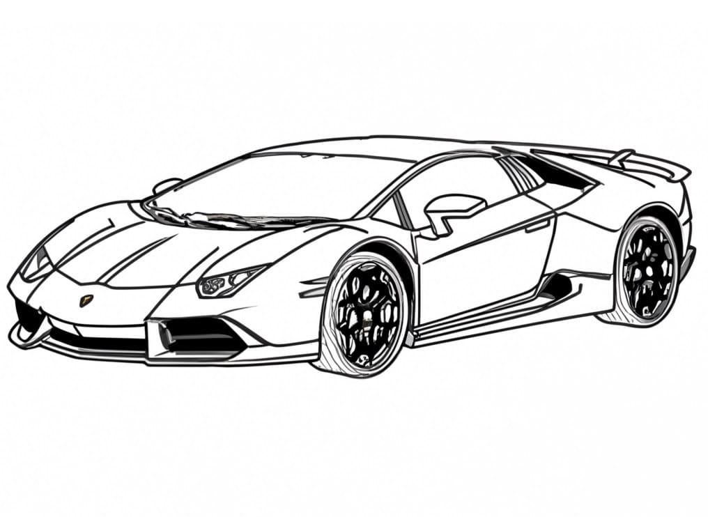 Desenho de Lamborghini Incrível para Colorir e Pintar