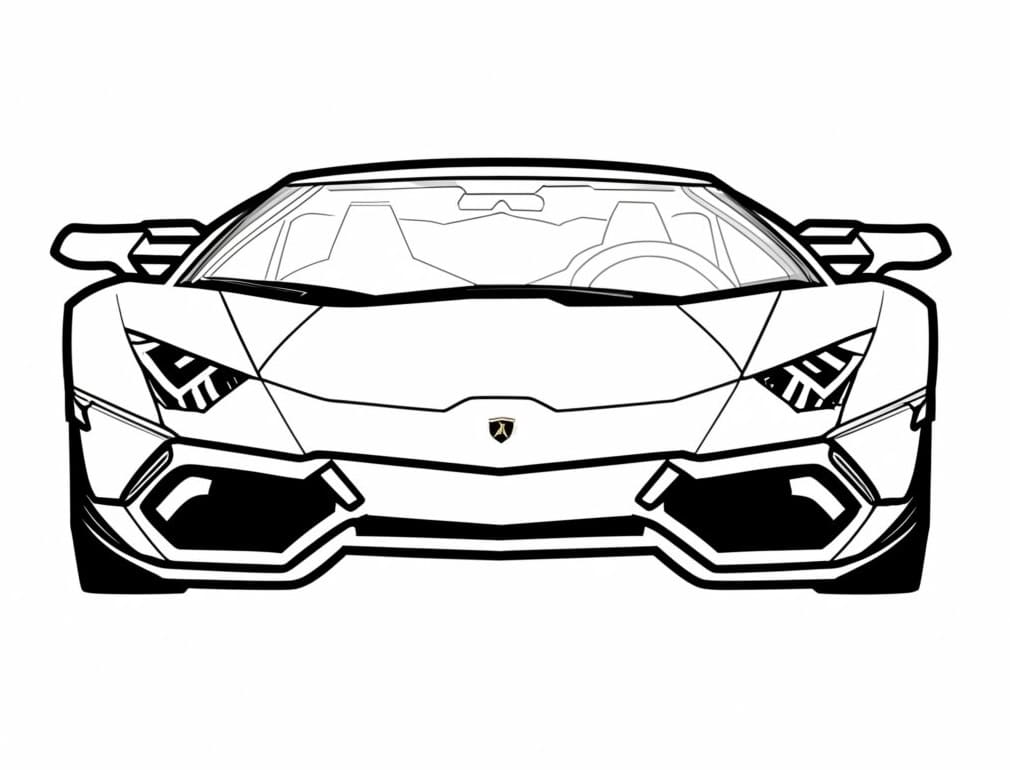 Desenho de Lamborghini para Crianças de 5 Anos para Colorir e Pintar