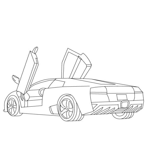 Desenho de Lamborghini para Crianças para Colorir e Pintar