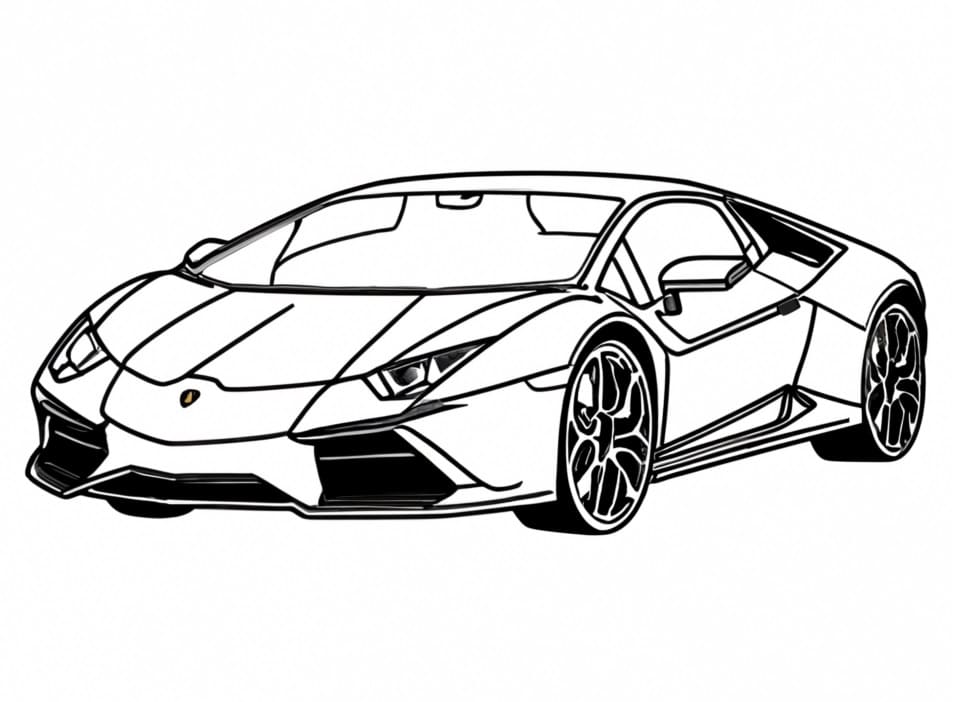 Desenho de um Carro Lamborghini para Colorir e Pintar