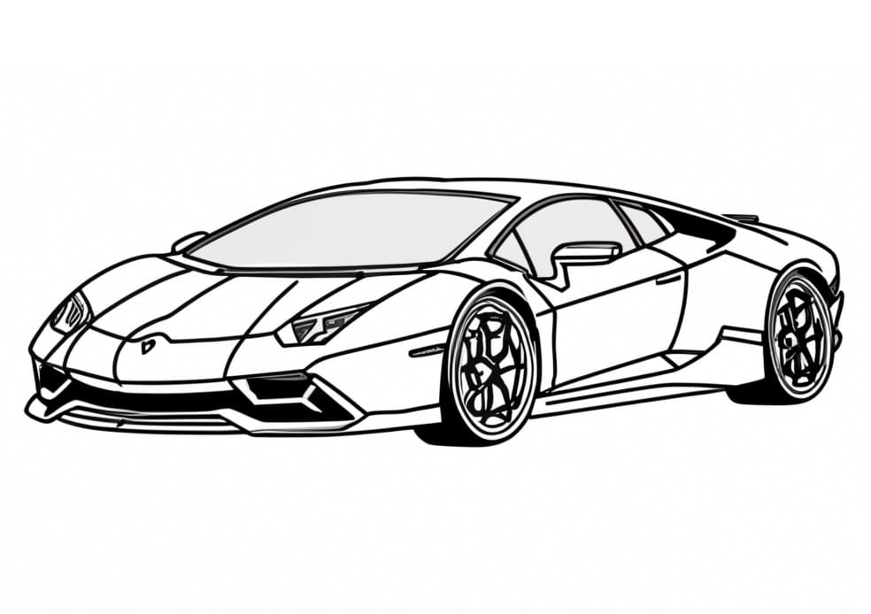 Desenho de um Lamborghini para Colorir e Pintar