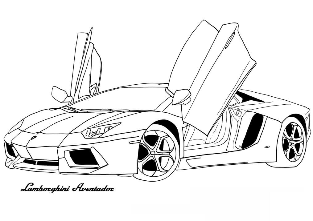 Desenho Aventador Lamborghini para Colorir e Pintar