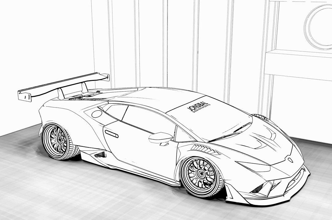 Desenho de Carros Lamborghini para Imprimir e Pintar