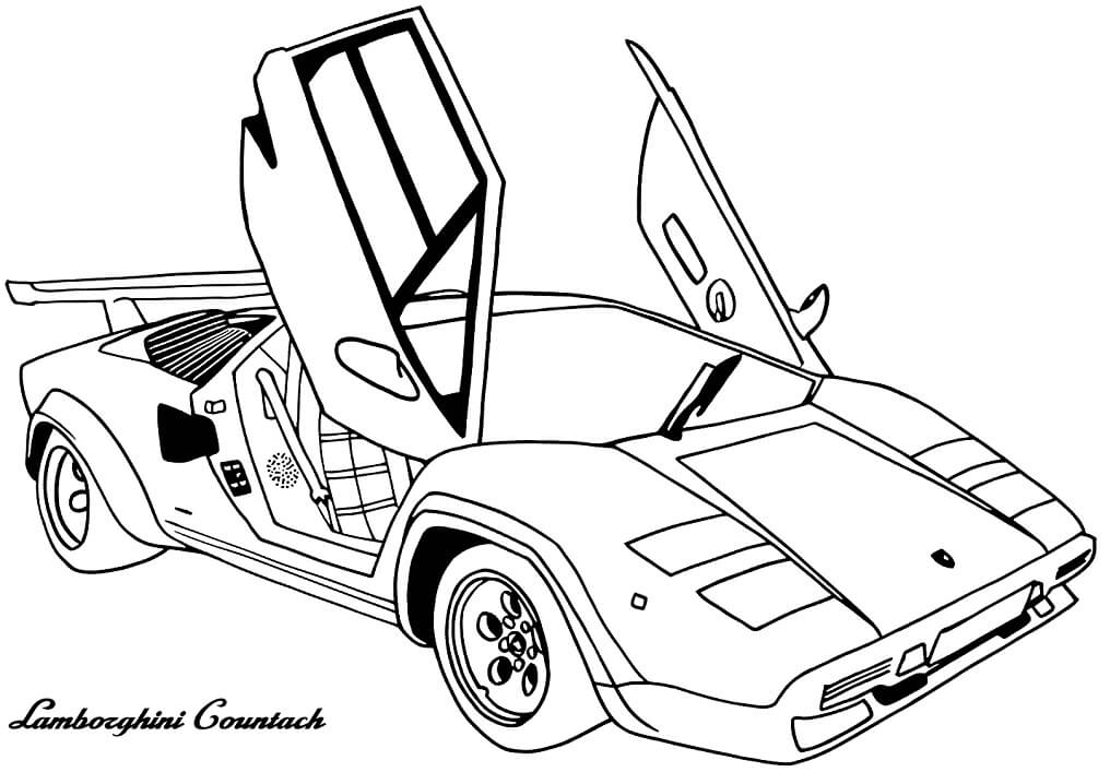 Desenho Lamborghini Countach para Colorir e Pintar