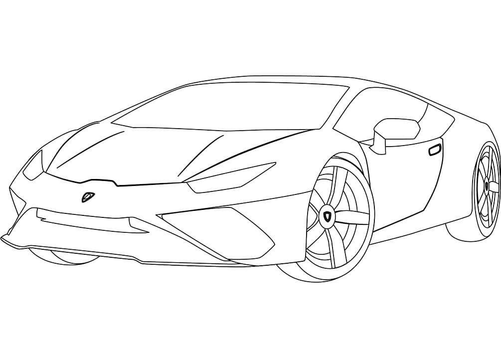 Desenho Lamborghini Huracan para Colorir e Pintar