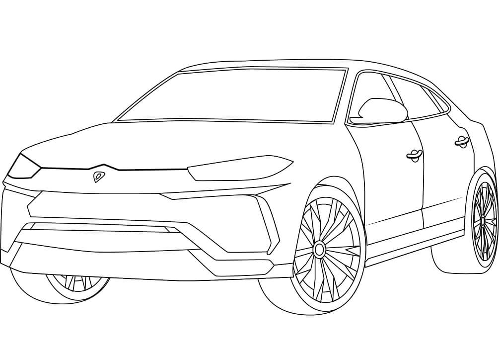 Desenho Lamborghini Urus para Colorir e Pintar