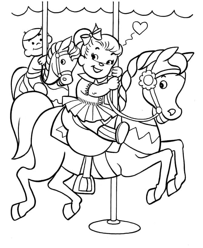Desenho de Carrossel Incrível para Colorir