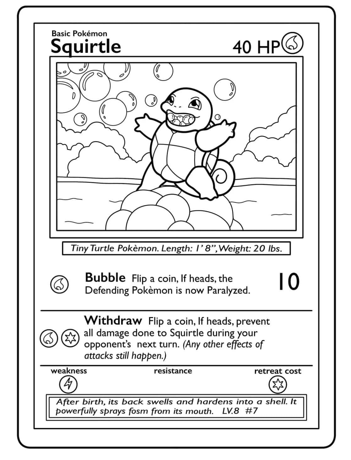 Desenhos de Carta Pokemon para Colorir