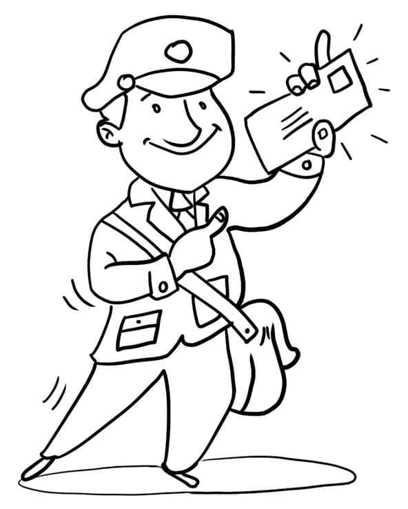 Desenho de Carteiro Imprimivel Download e Pintar