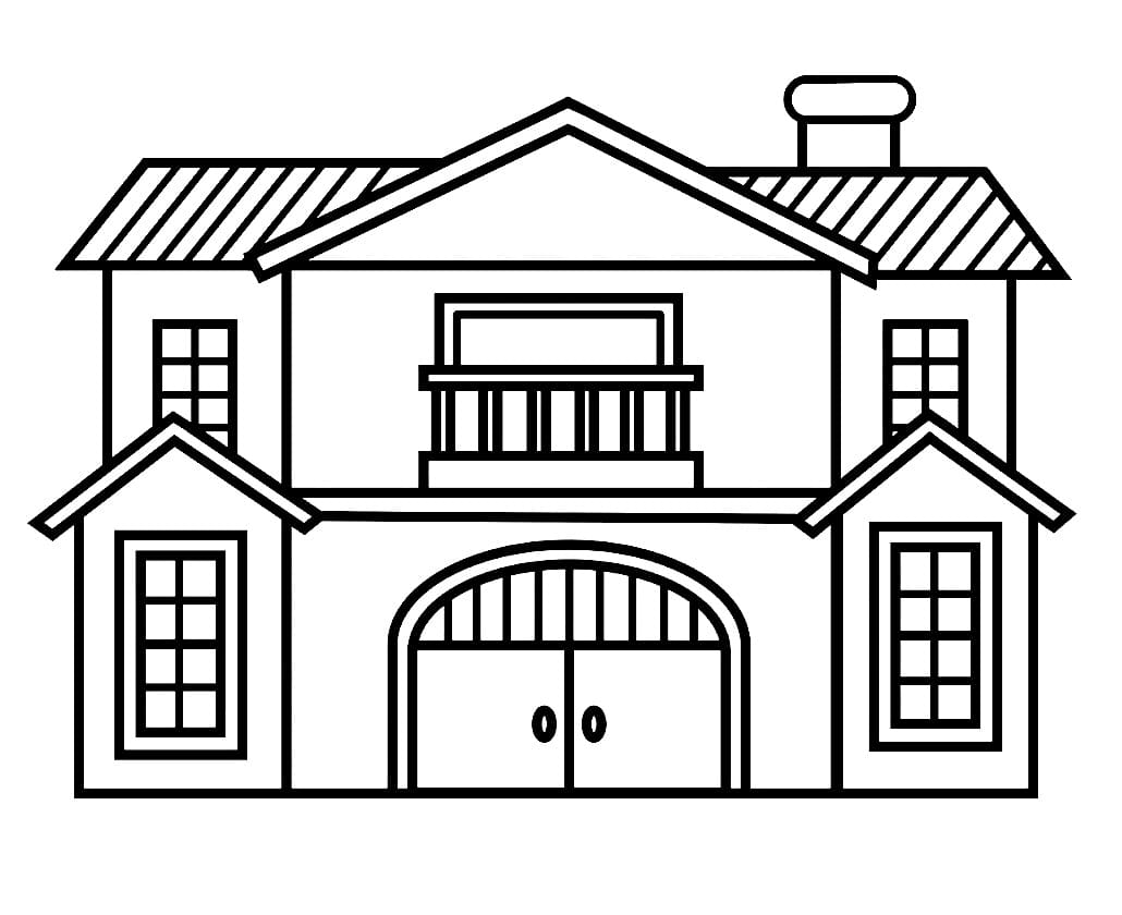 Desenho de uma Casa Perfeita para Colorir e Pintar