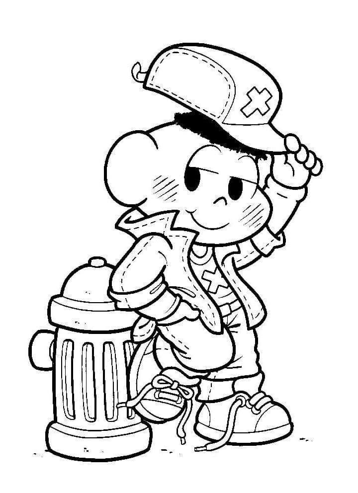 Desenho Imprimivel do Cascão Super Estiloso para Colorir Grátis e Pintar