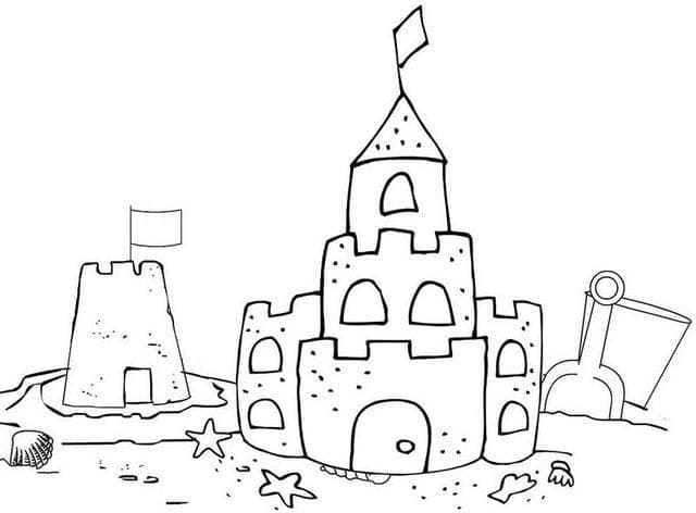 Desenhos de Castelo de Areia para Colorir