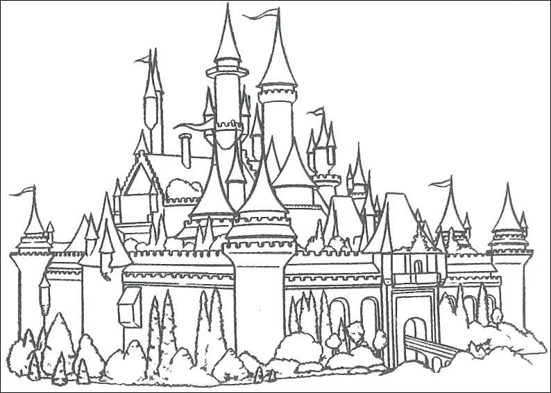 Desenho Castelo Maravilhoso para Colorir 9 e Pintar