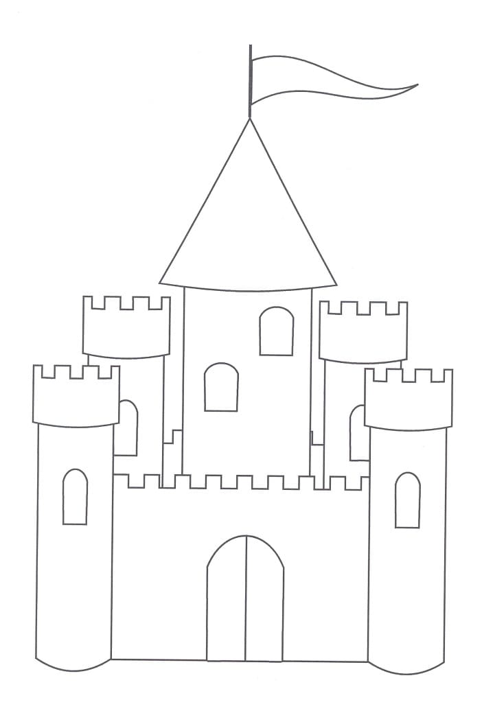 Desenho de Castelo Download para Imprimir e Colorir e Pintar