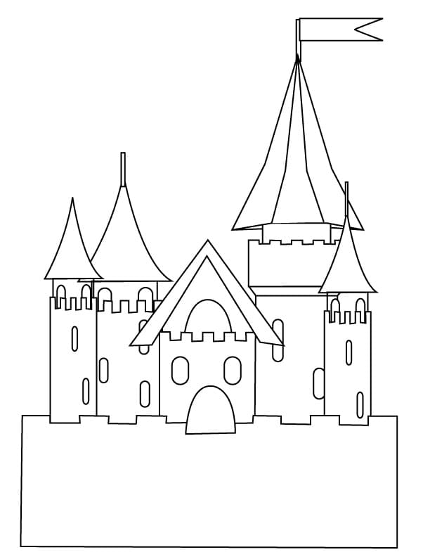 Desenho de Castelo Download Pdf para Imprimir e Pintar
