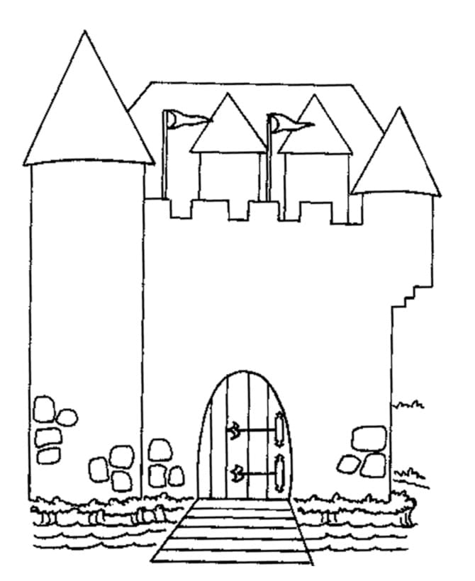 Desenho de Castelo Imprimivel Pdf para Colorir e Pintar
