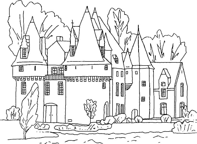 Desenho de Castelo para Colorir Pdf Grátis e Pintar