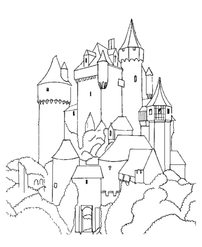 Desenho de Castelo para Imprimir Download e Pintar