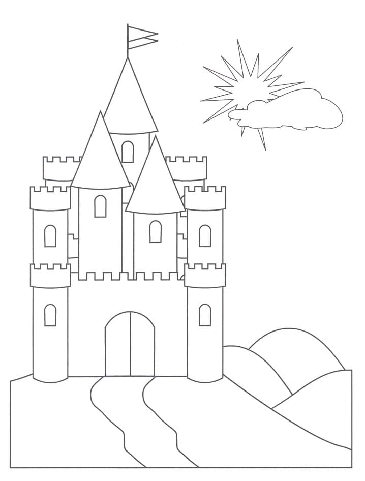 Desenho de Castelo para Imprimir Grátis Download e Pintar