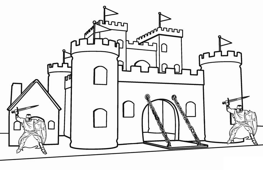 Desenho de Castelo para Imprimir Pdf Grátis e Pintar