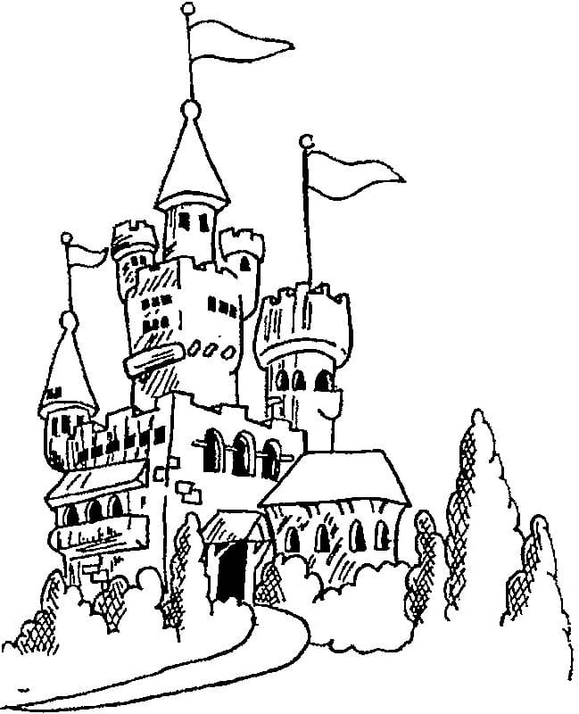 Desenho de Castelo para Pintar Imprimivel