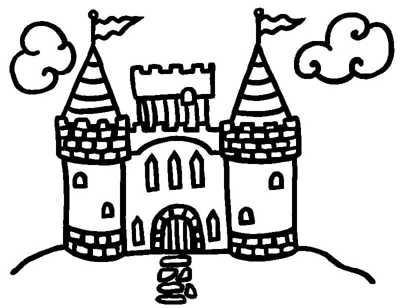 Desenho de Castelo Pdf para Colorir Grátis e Pintar