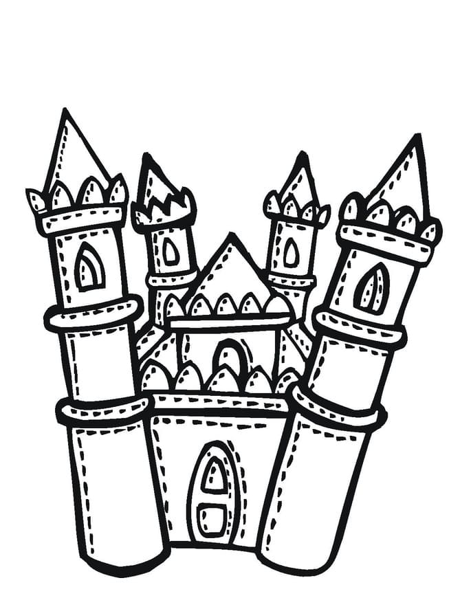 Desenho de Castelo Pdf para Imprimir Grátis e Pintar