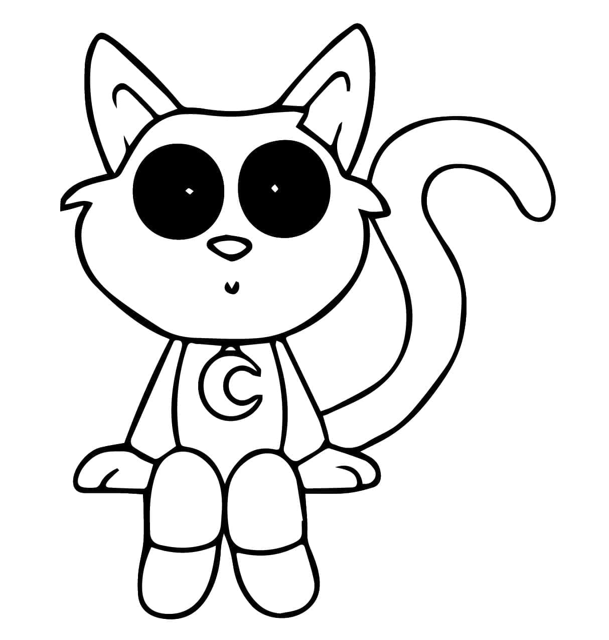 Desenho de Catnap Simples para Colorir