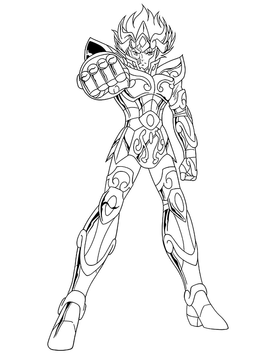 Desenho de Aiolia de Leão para Colorir e Pintar