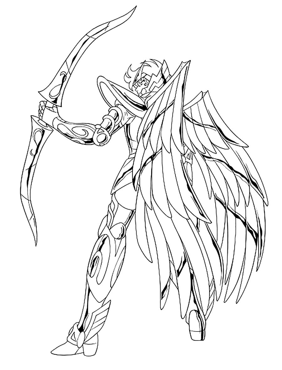 Desenho de Aiolos de Sagitário para Colorir e Pintar