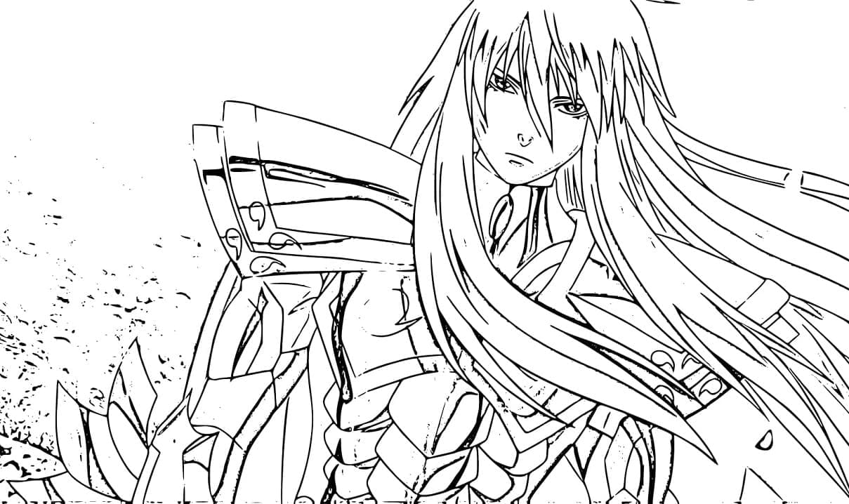 Desenho de Cavaleiros do Zodíaco Anime para Colorir e Pintar