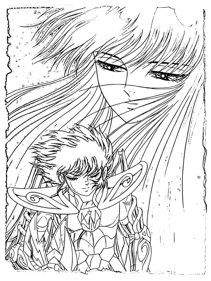 Desenho de Cavaleiros do Zodíaco para Colorir Pdf e Pintar