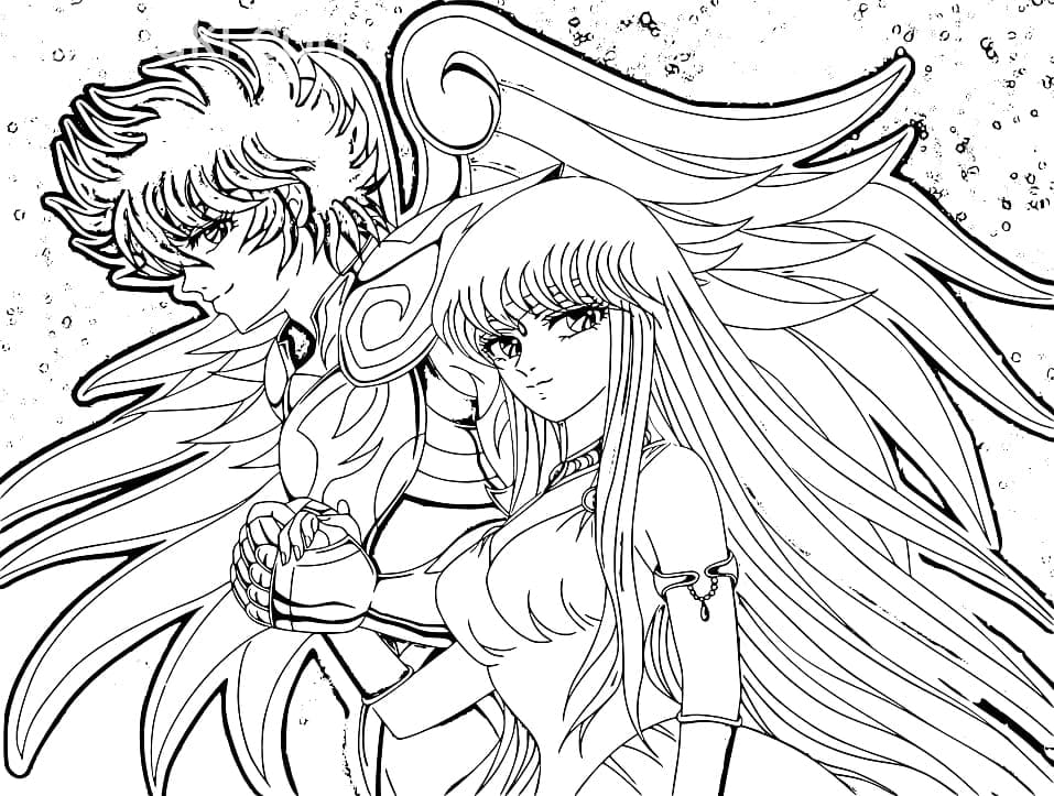 Desenho de Cavaleiros do Zodíaco para Imprimir Lápis de Cor e Pintar