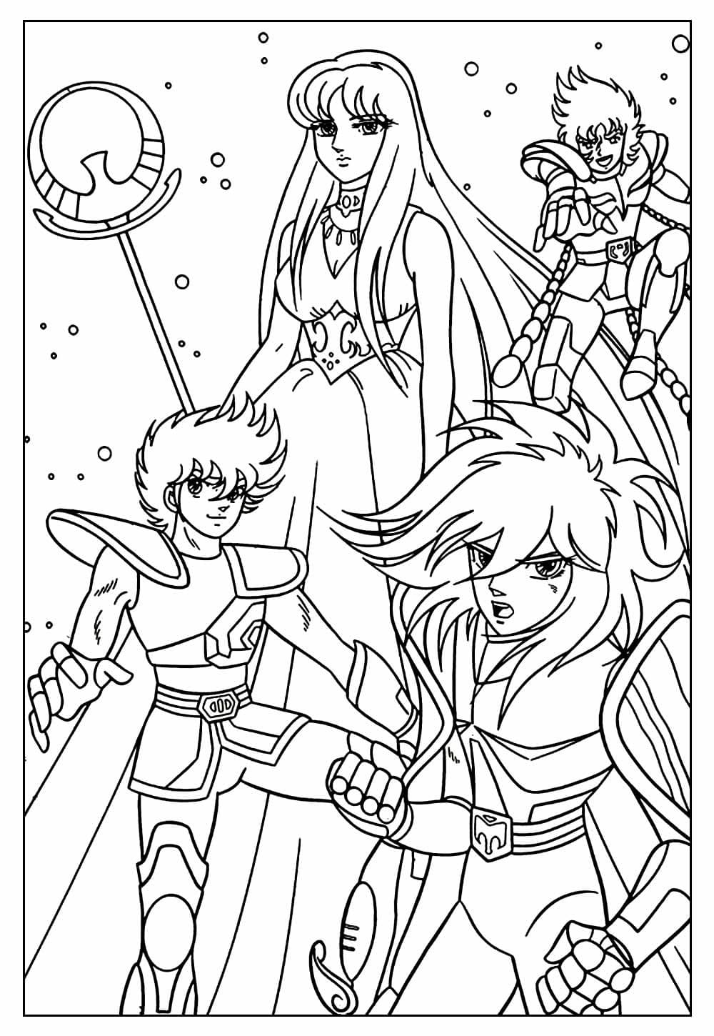 Desenho de Personagens de os Cavaleiros do Zodíaco para Colorir e Pintar