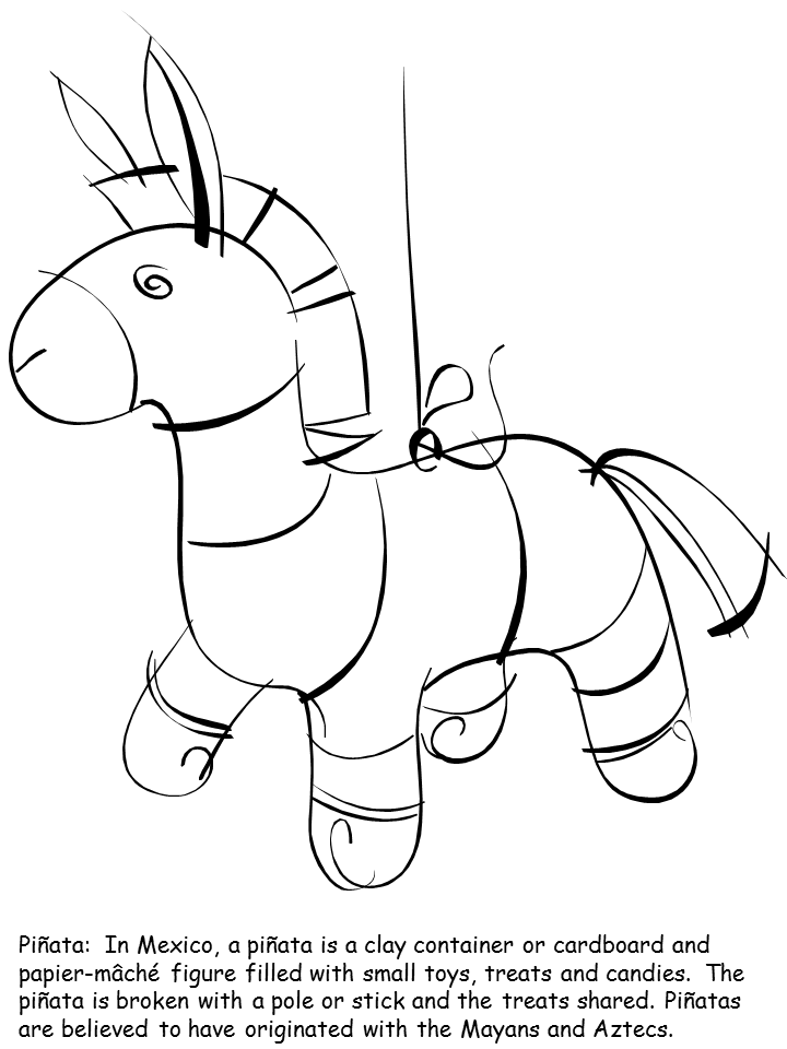Desenho Pdf de Cavalo de Pinhata para Baixar