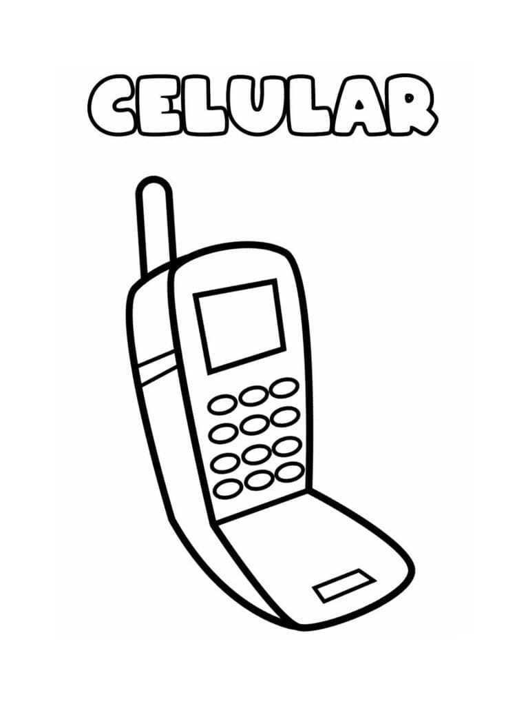 Desenho de Celular Antigo para Colorir e Pintar