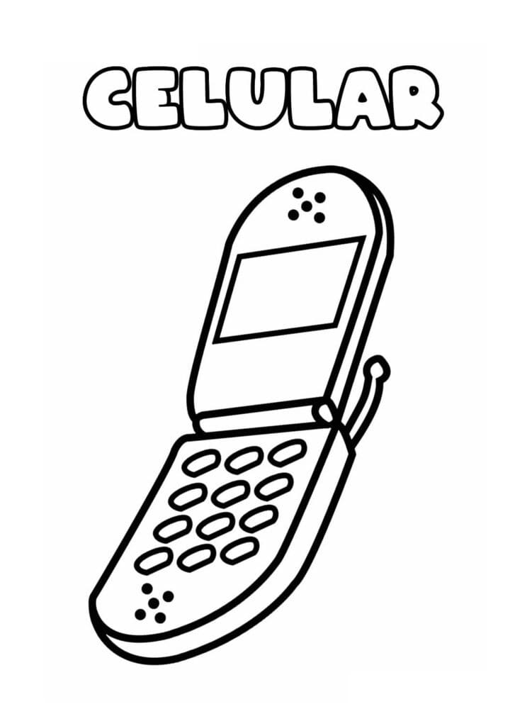 Desenho de Celular Colorido para Colorir Pdf e Pintar