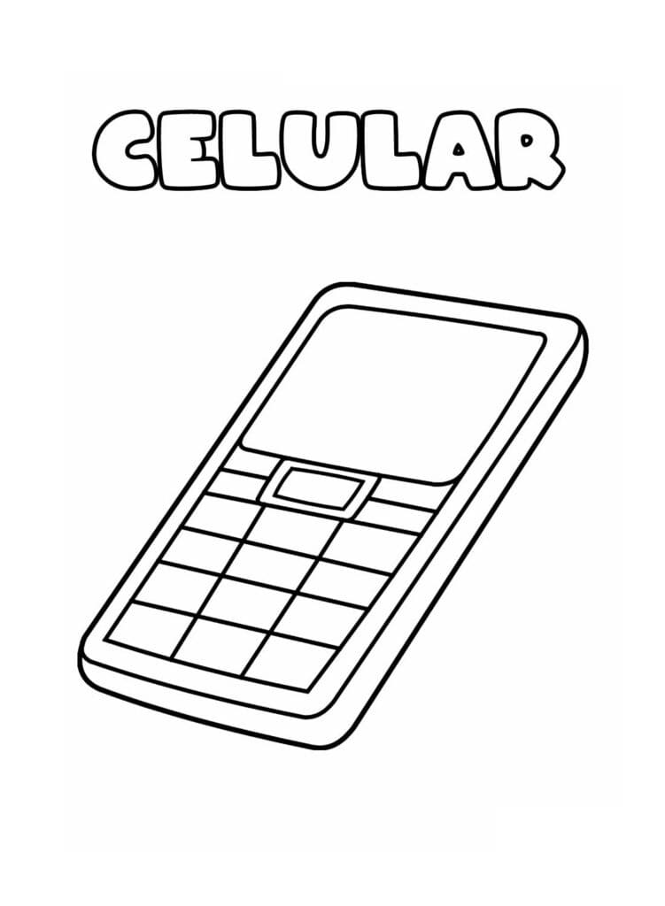 Desenho de Celular Detalhado para Colorir Pdf e Pintar