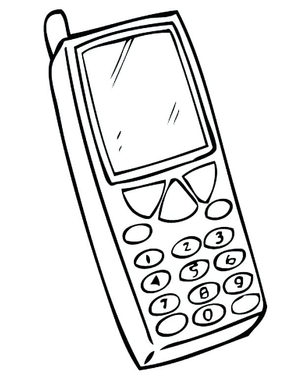 Desenho de Celular Fofo para Colorir Pdf e Pintar