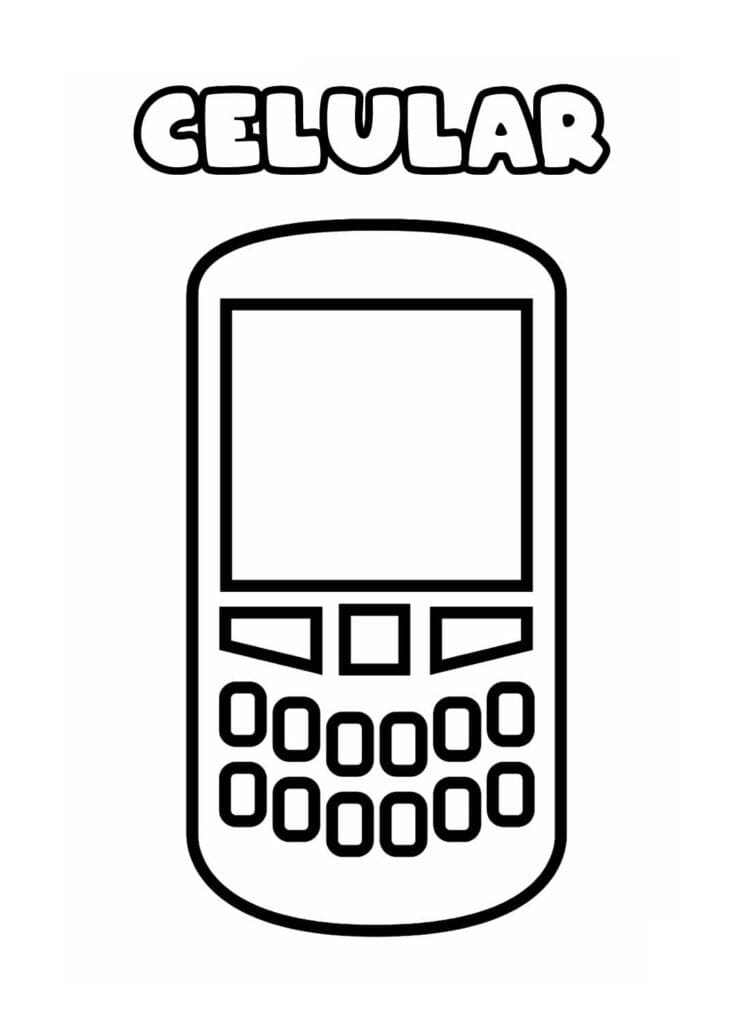 Desenho de Celular para Colorir Pdf e Pintar