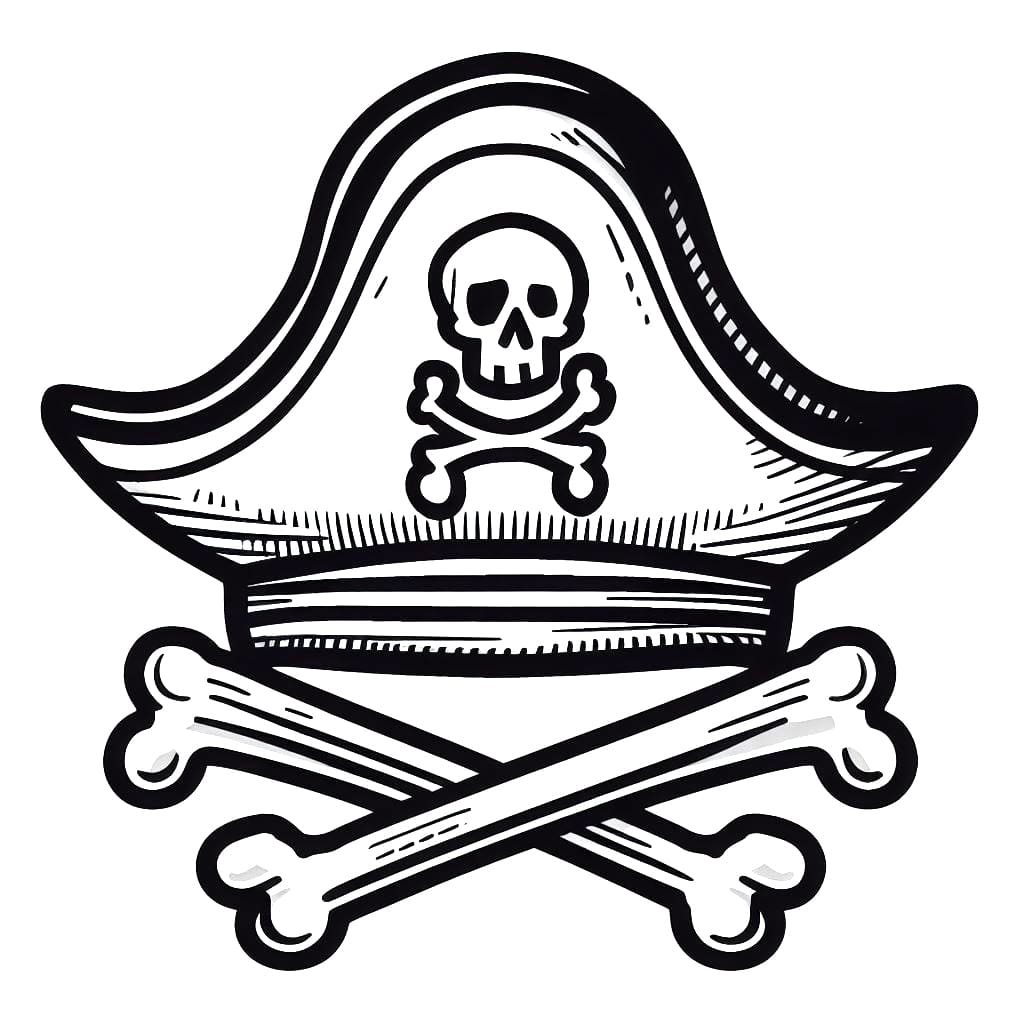 Desenhos de Chapeu de Pirata para Colorir