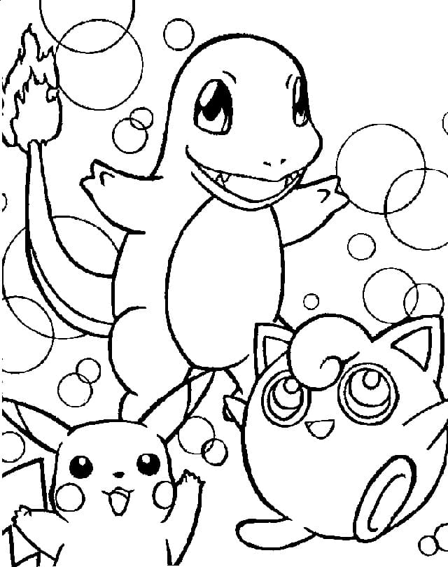 Desenho de Charmander Pokemon Detalhado para Colorir Pdf e Pintar