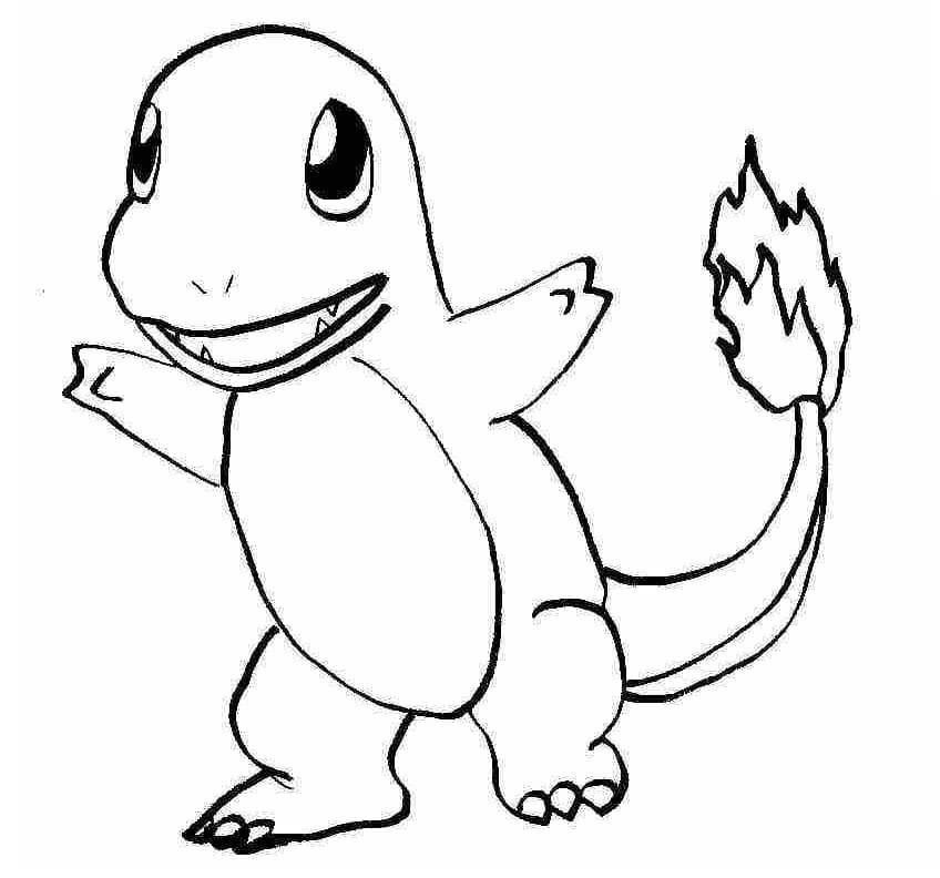 Desenho de Charmander Pokemon Fofo para Colorir Pdf e Pintar