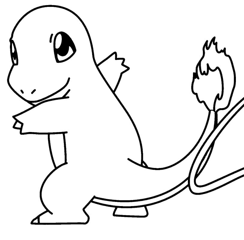 Desenho de Charmander Pokemon para Colorir Pdf e Pintar