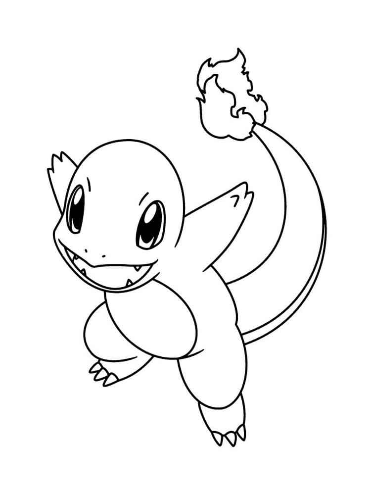 Desenho de Charmander Pokemon Pequeno para Imprimir Lápis de Cor e Pintar