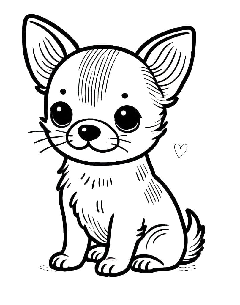 Desenho de Chihuahua Amigável para Colorir